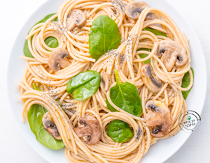 Ricetta spaghetti integrali con spinaci e champignon